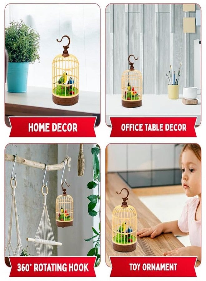 mr.fix Mr Fix? Singing Moving Chirping Beautiful Bird Pet Toy in Cage, Hanging Cage with Music Singing Moving Chirping for Kids for Gifting/Home Decor/Living Room/Garden (Multicolour) - Image 4